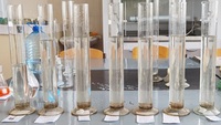 Проведение пробного коагулирования для определения оптимальной дозы коагулянта для осветления и обесцвечивания воды